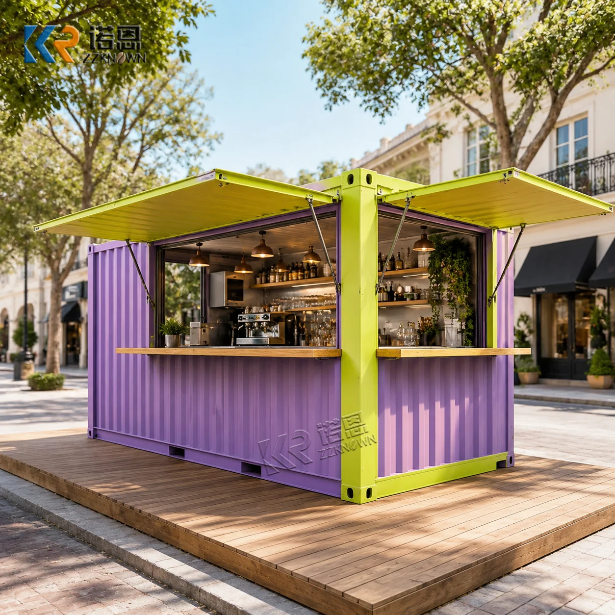 Colorful Vintage Trailer Food Truck Mobile Food Truck Cart Outdoor Mobile Food Truck Trailer with Concession Window