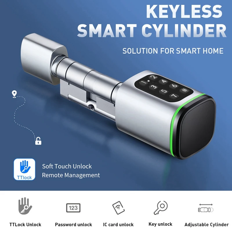 Password Swipe Card Intelligent Lock Tongtong APP Bluetooth Unlocking Anti-Theft Fingerprint Replacement Lock Cylinder