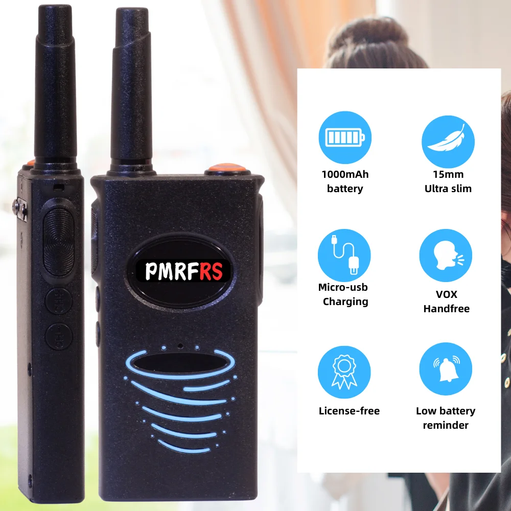 FRS Walkie Talkie Мини Размер PMR446 2-сторонняя Радиостанция 2 шт. Портативная Радиостанция Легкое Беспроводное Устройство Приемопередатчик Бесплатная Лицензия