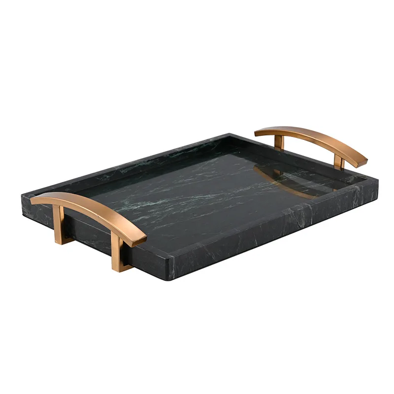 

Light luxury blue and white jade tray jewelry cosmetics bathroom storage, coffee table dining table hardware handle storage tray