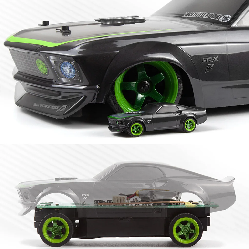 HOT HPI Nano TTR Mini Simulazione Ford Mustang 1/64 RC Auto Elettrica LED 160980 Auto Telecomandate RTR per Giocattoli Per Adulti