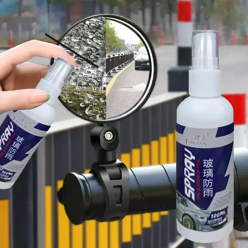 Motorcycle Hydrophobic Water Car Glass Anti-Rain Spray Coating, Waterproof Film Agent, Clear Vision Liquid Wax