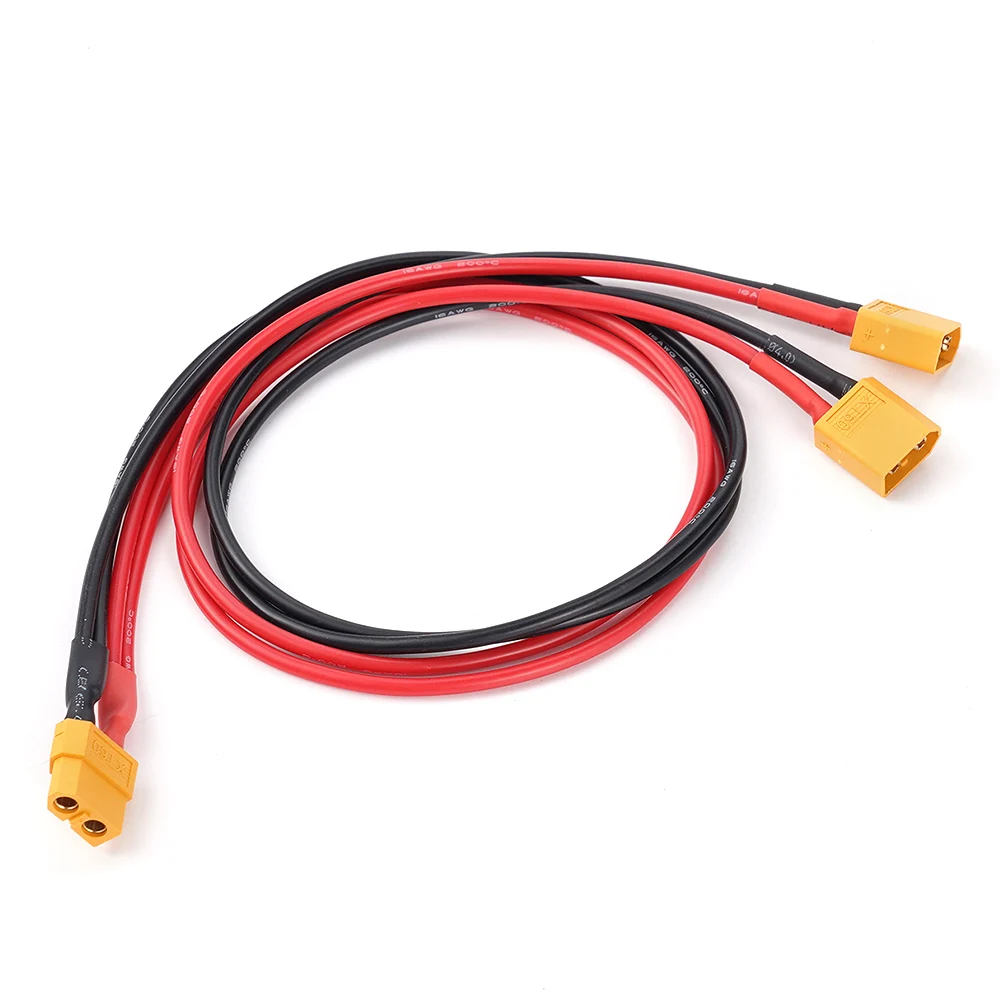 XT60 Battery Connector 1 female to 2 male 16AWG silicone tinned copper cable Double extension Y separator Three silicone cables