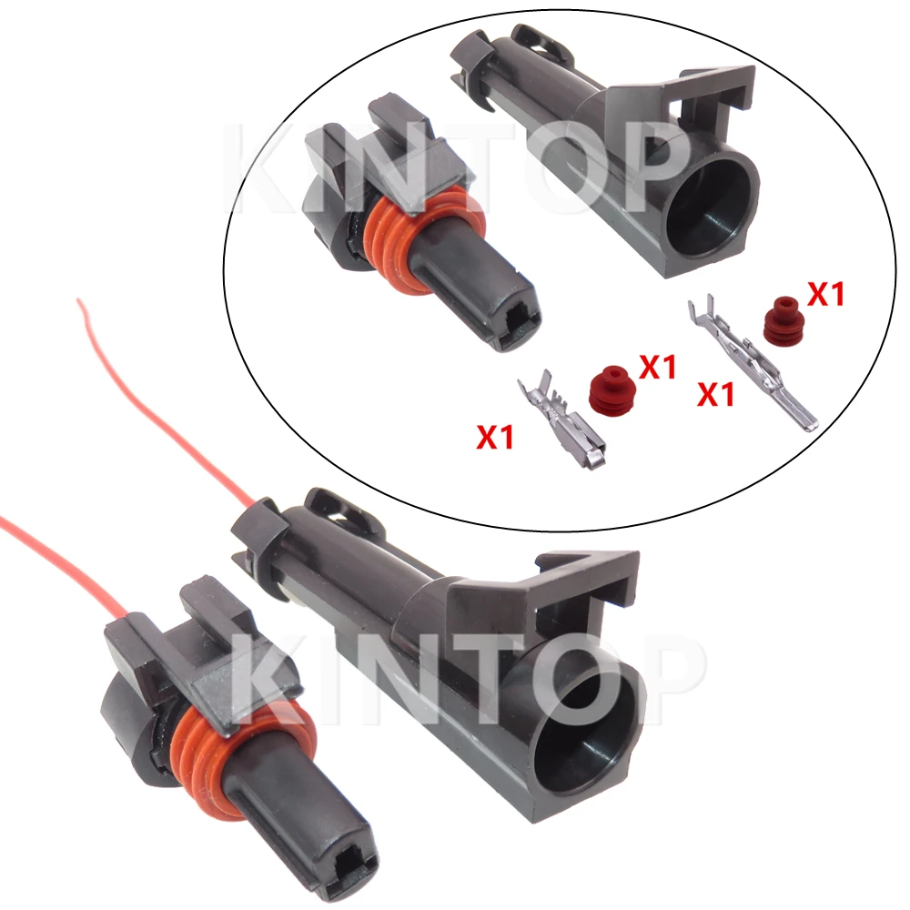 1 Set 1 Pins Automotive Waterproof AC Assembly Connector Car Male Female Docking Socket with Wires 12065171 12065172 12065249