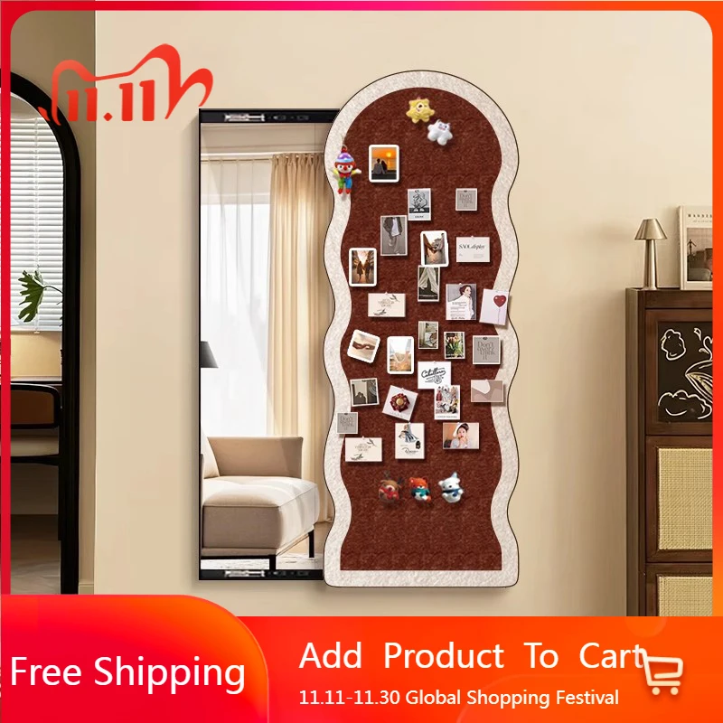 

Irregular Cute Mirror Modern Decoration Girls Aesthetic Mirror Big Bedroom Custom Hanging Wooden Square Espelhos Home Products