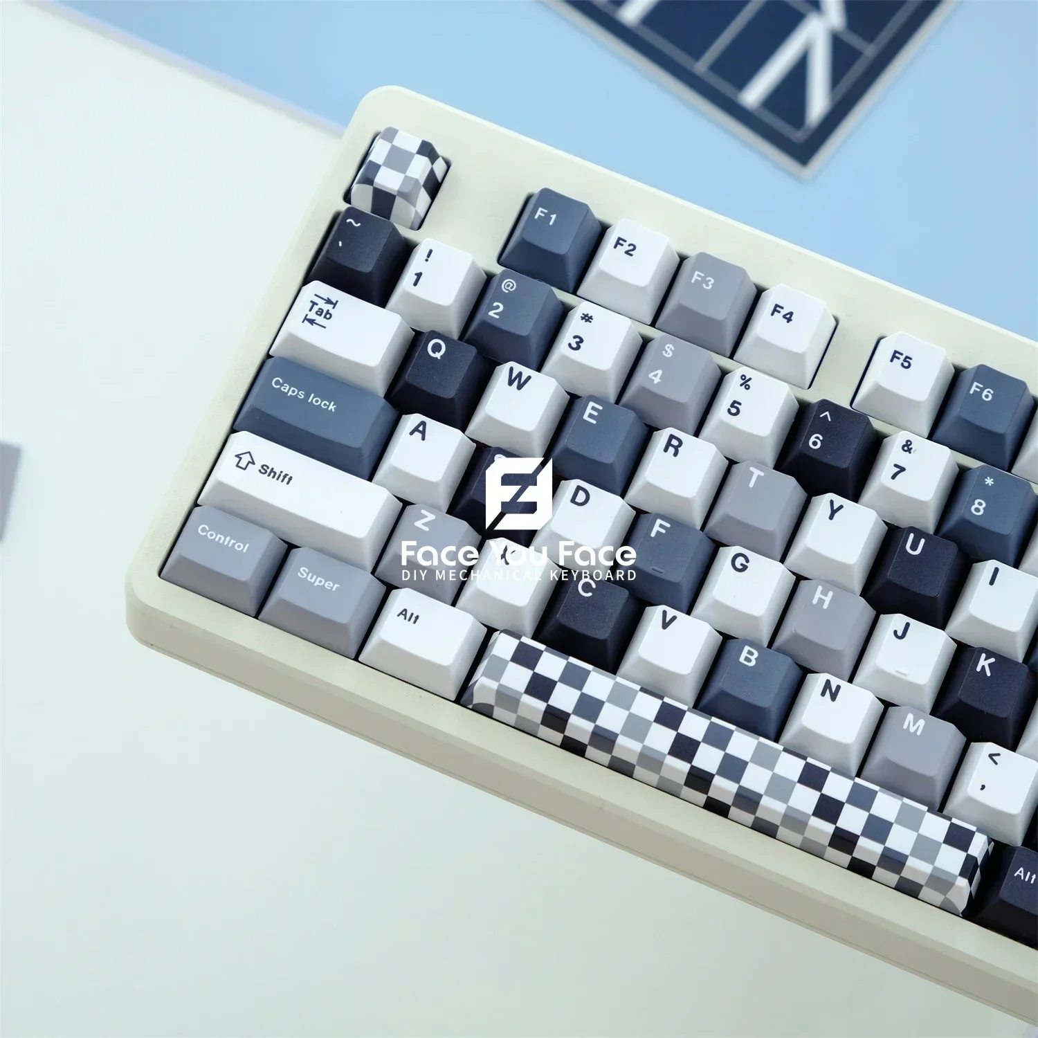 129 Keys Mosaic Theme Cherry Profile PBT Keycaps Dye Sublimation Cherry Profile for MX Switch Gaming Mechanical Keyboard Keycap