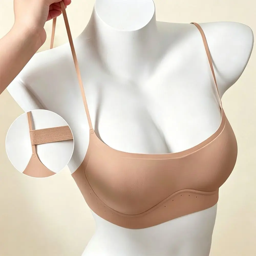 New Breathable Women's Seamless Bra Wireless Seamless Wireless Bra Adjustable Straps Low-Neck Bra Summer Wear