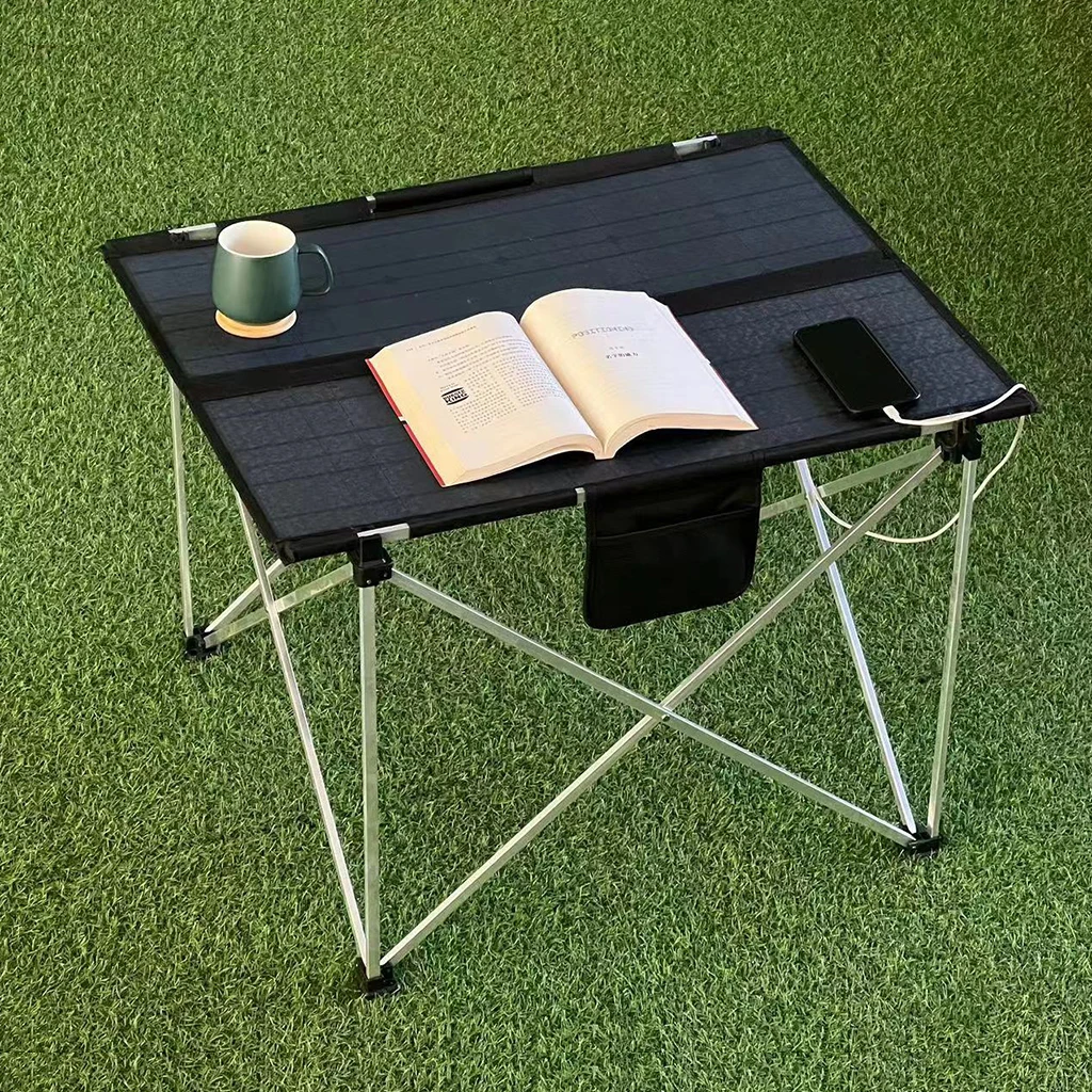 Solar Power Coffee Outdoor Table Phone Charger Tactical Portable Foldable Solar Camping Table With Usb Charging