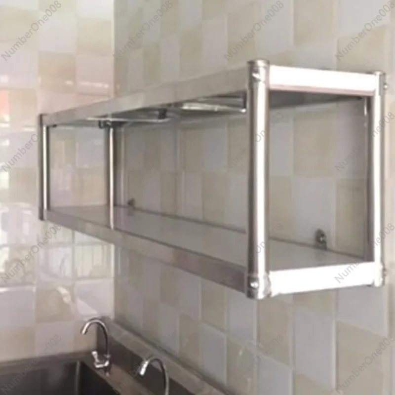 Stainless Steel Wall Shelf 3-Tier, Commercial Kitchen Storage Rack with Mounting Hardware