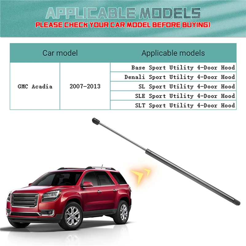 1Pcs For Chevrolet GMC Acadia 2007 2008 2009 2010 2011 2012 2013 Car Front Bonnet Hood Gas Struts Support Lift Gate Struts