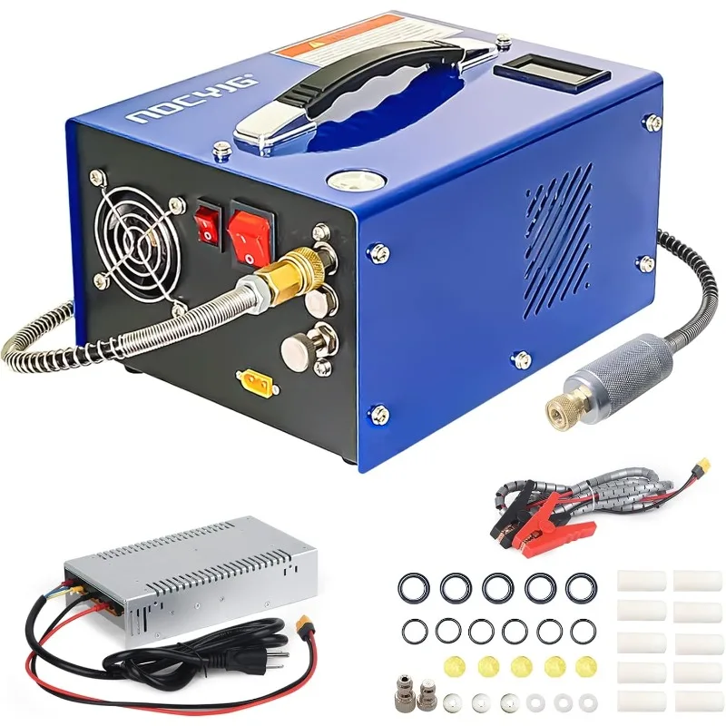 

Air Compressor 4500Psi/30Mpa Water/Oil Free Air Pump Rifle/Pistol Paintball Cans Powered 12V Automotive DC 110V AC For Home