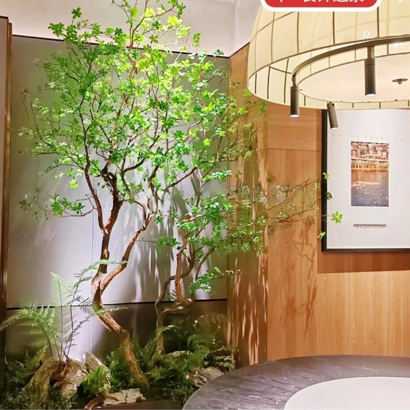 

Customized simulated bell tree, fiberglass pole large artificial tree green plant landscape decoration customized plants