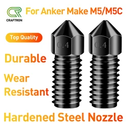 AnkerMake-M5C Atualização do bocal, aço endurecido, 0,4mm, rosca M6, alta qualidade, bicos, duráveis, resistência ao desgaste, M5, impressora 3D M5C