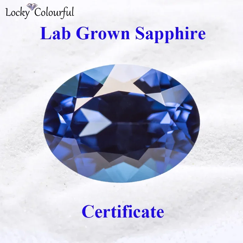 

Lab Grown Sapphire Royal Blue Color Oval Shape VVS1 Charm Beads for Diy Jewelry Making Materials Selectable AGL Certificate