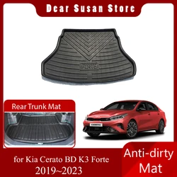 Car Rear Trunk Mat for Kia Cerato BD K3 Forte 2019~2023 2020 2021 2022 Waterproof Floor Pad Space Boot Carg Cover Accessories