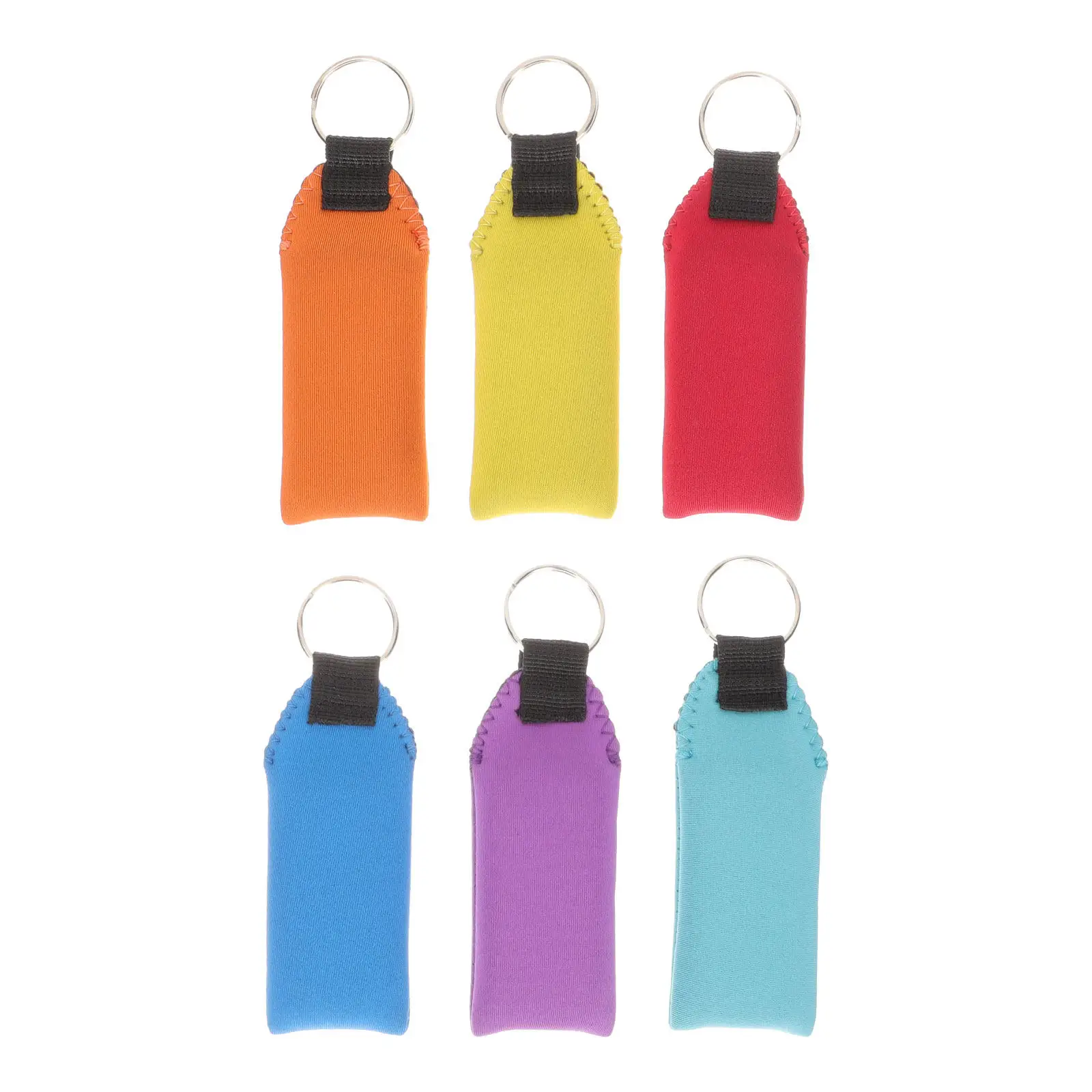 6Pcs Floating Neoprene Keychains Bright Colors Floatable Boat Key Rings Swim Floating Keychain Pendants Outdoor Beach Anti-Lost