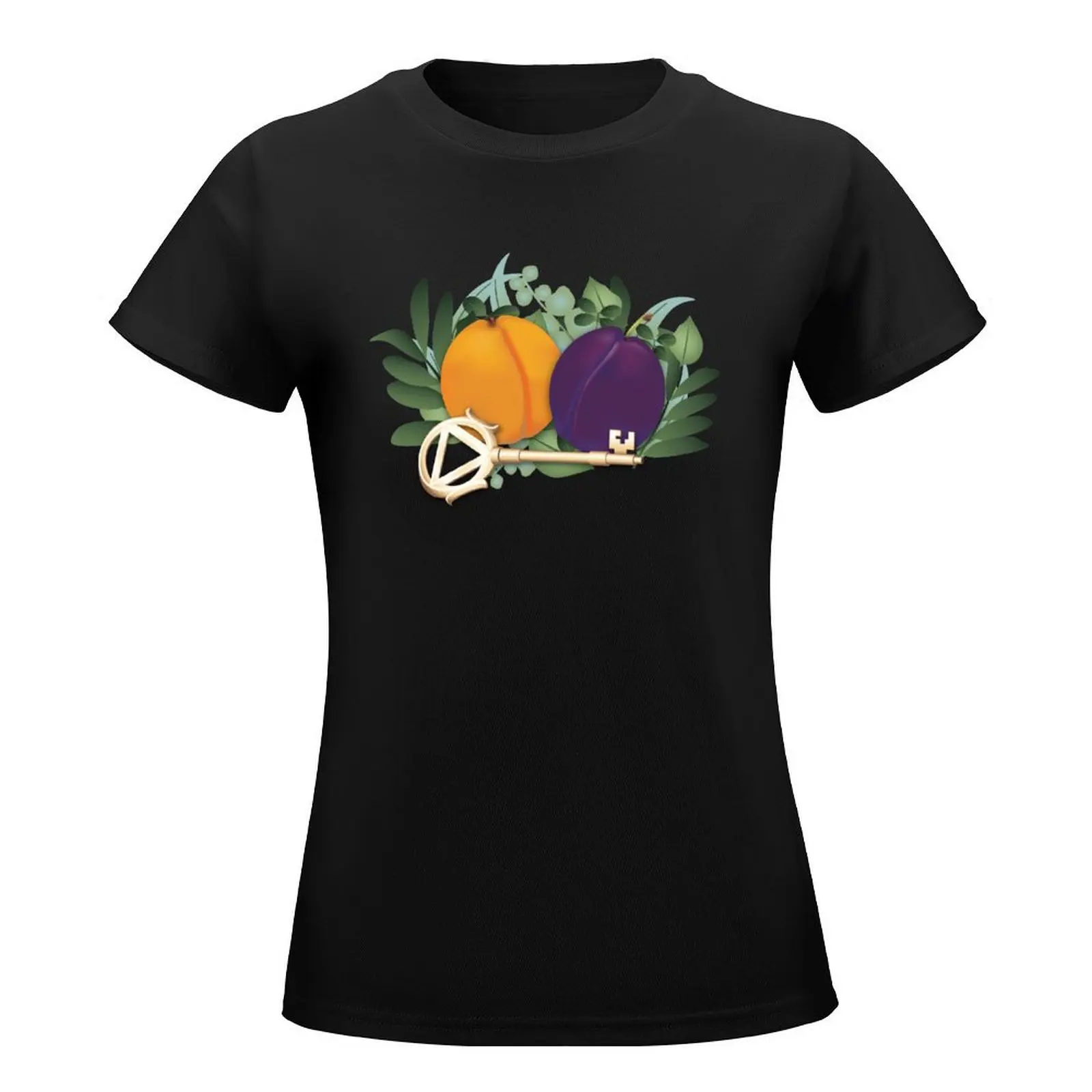 Peaches and Plums T-Shirt Short sleeve tee Female clothing summer tops graphics Women's clothing