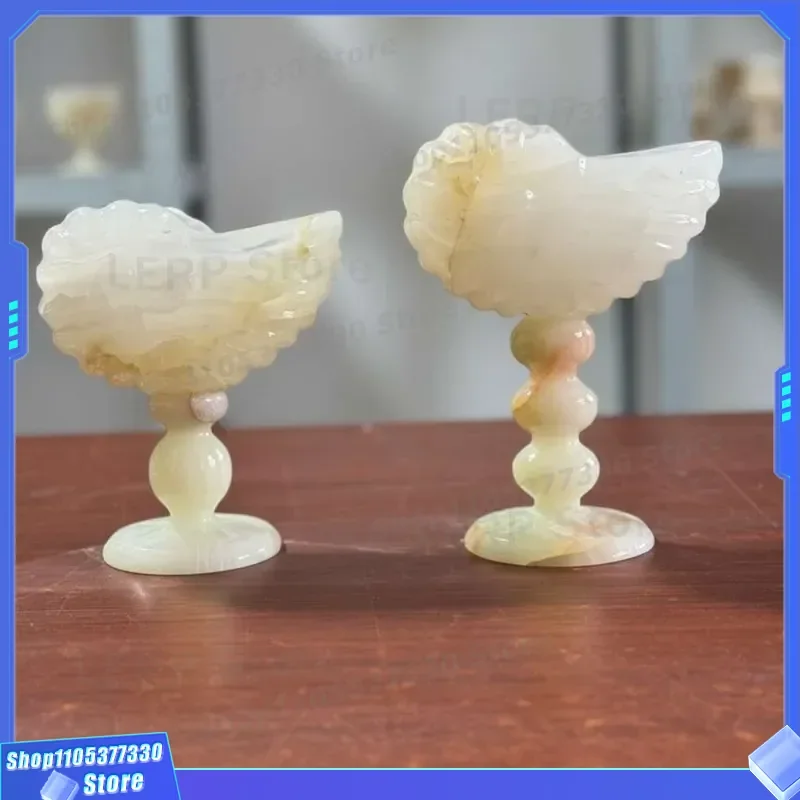 Modern Simple Marble Flower Candle Holder Light Luxury Italian Style Jade Ornament for Hotel Room Decor Jewelry Display Model
