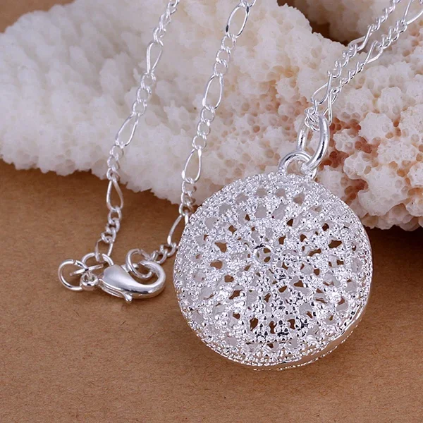 Silver color Fashion charming popular circular elegant openwork classic hot models necklace noble silver jewelry P136