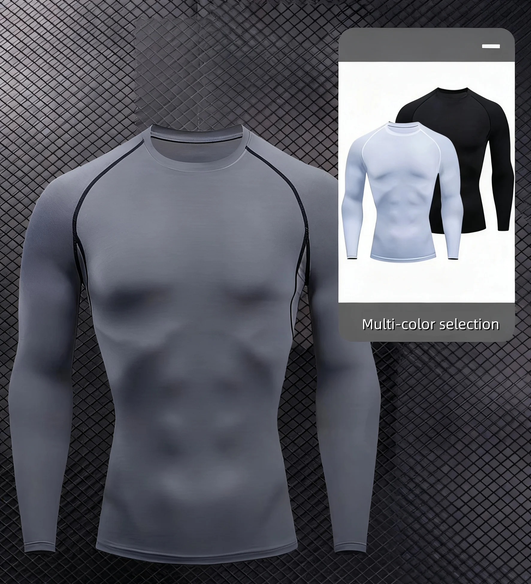 

Men Sport T-shirt Quick Dry Bodybuilding Running Shirt Long Sleeve Compression Top Gym T Shirt Men Fitness Tight Rashgard