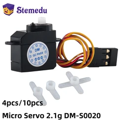 4/10pcs Micro Servo Mini Steering Gear DM-S0020 3.7V-5V 2.1g 180 Degree with JR Connector for RC Hobby Parts