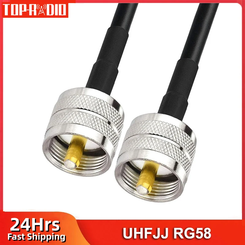 RG58 50 Ohm UHF Male PL-259 to UHF Male PL259 Low Loss RF Coax UHF Jumper Cable for HAM CB Radio Antenna Analyzer SWR Meter