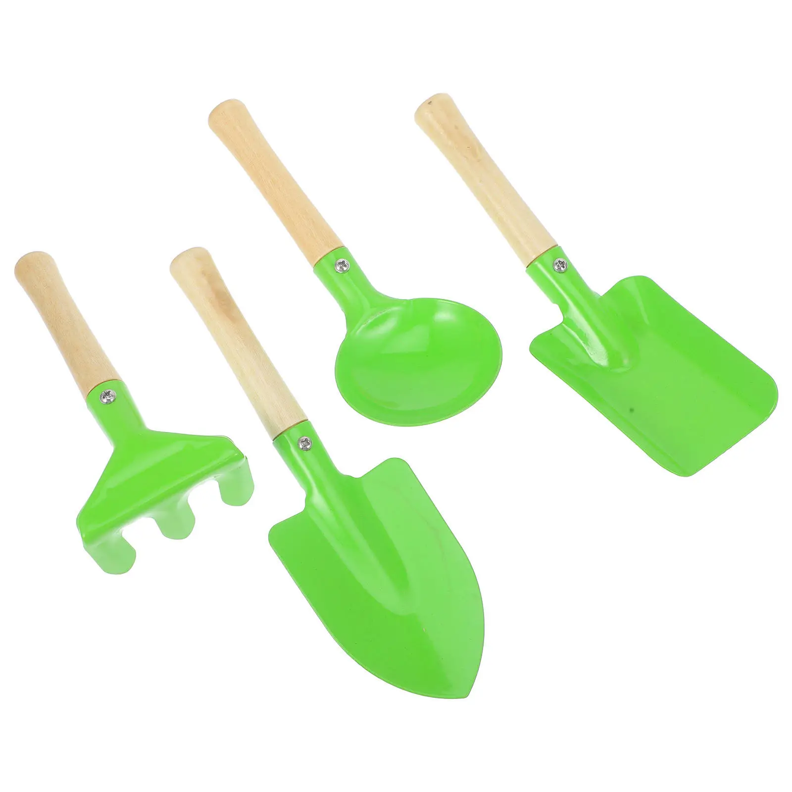 4Pcs Mini Sand Shovel Rake Beach Play Tools Set Kids Gardening Digging Safe Smooth Gift Sand Shovel Small Rake Tools