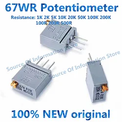 10PCS BI 67WR Precision Trimming Multiturn Potentiometers BOURNS 3296 Adjustable Resistors 5K10K20K50K100K200K 100R200R500R