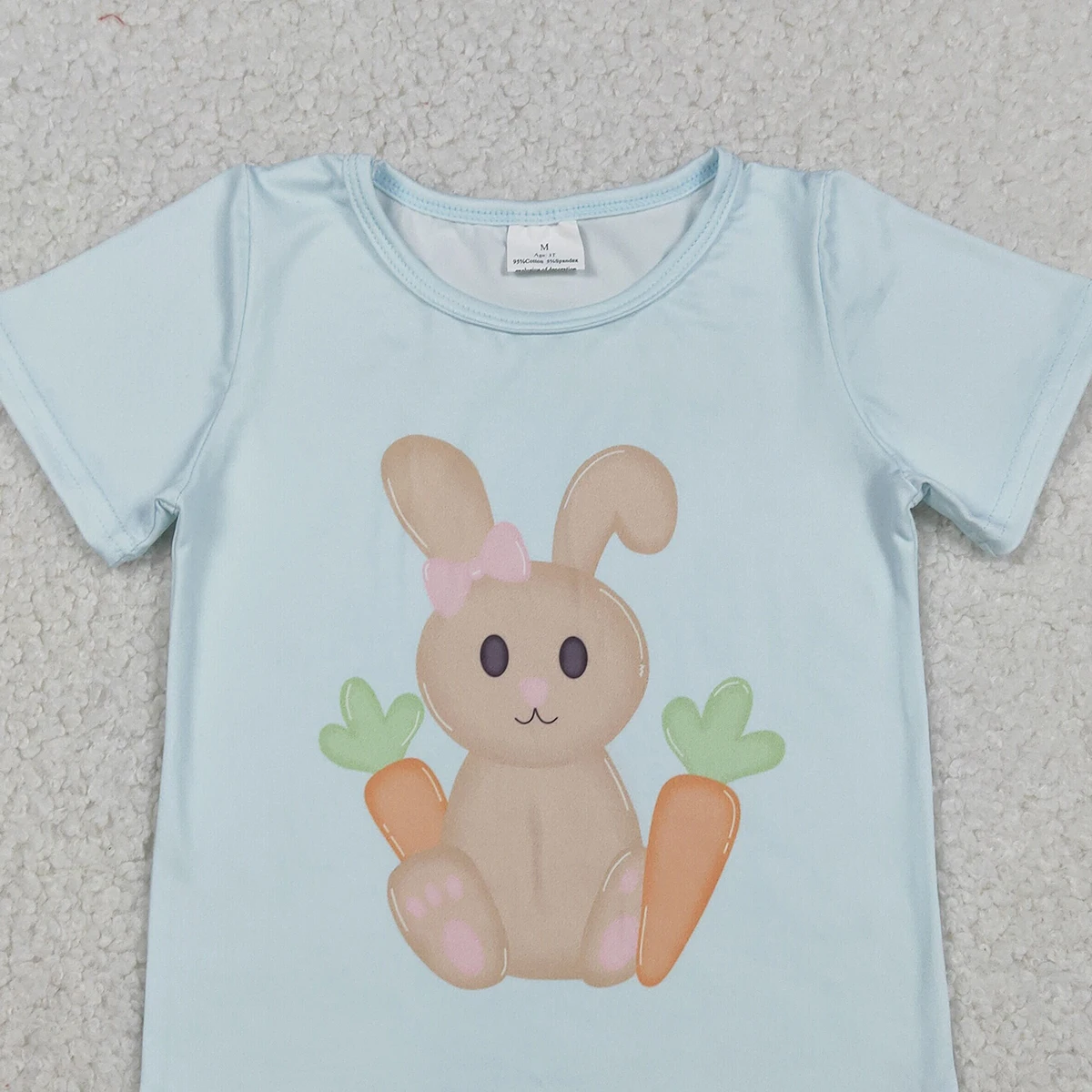 Z1126-20 GT1395 ملابس بوتيك للأطفال بأكمام قصيرة قميص عيد الفصح للأطفال البنات #2