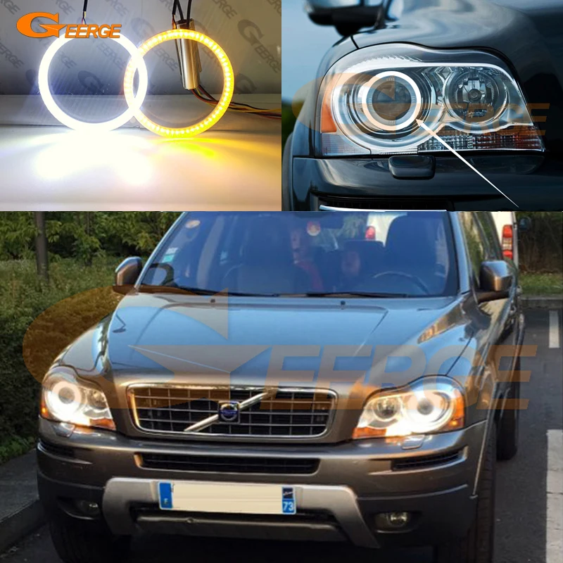 

For Volvo XC90 I 275 2008 2009 2010 2011 2012 2013 2014 Ultra Bright Switchback DRL Turn Signal LED Angel Eyes Kit Halo Rings