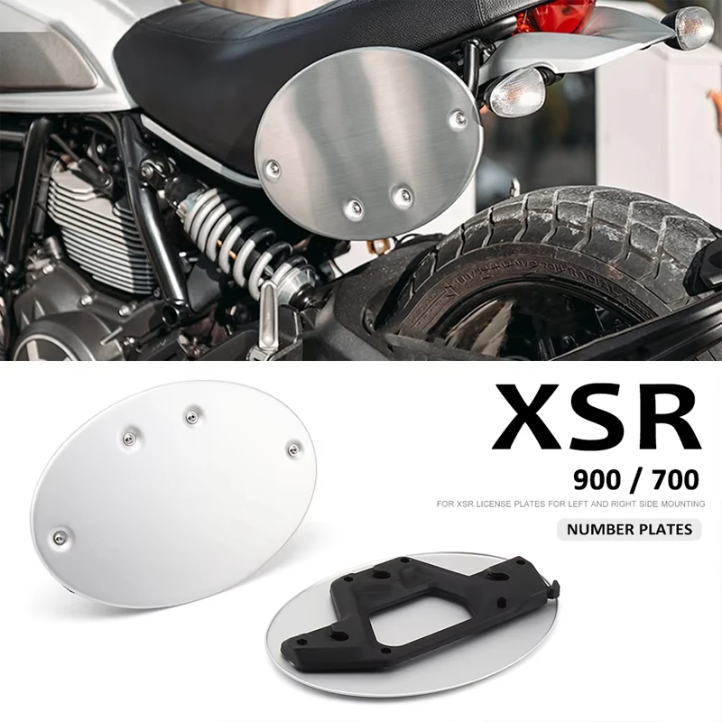 

Motorcycle Accessories For YAMAHA XSR700 xsr 700 2021 - 2023 XSR900 XSR 900 2022 2023 Number Plates Silver Side Panel Cover