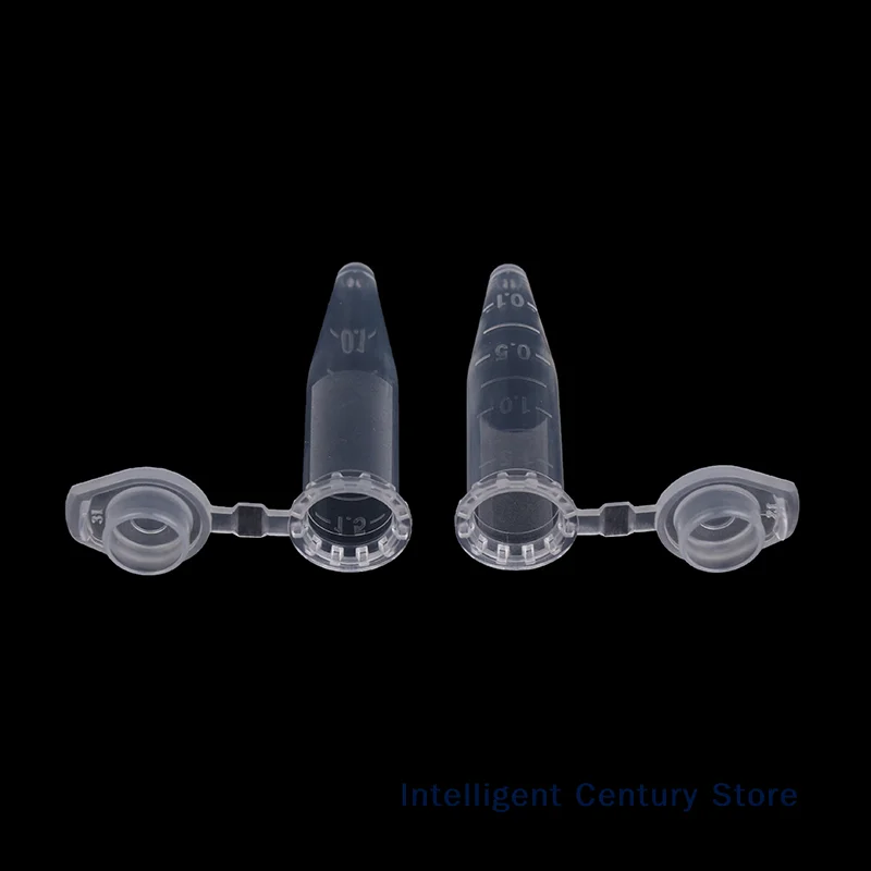 50 قطعة 1.5 مللي مختبر شفاف مايكرو البلاستيك أنابيب الطرد المركزي مع المفاجئة غطاء الحاويات الأغطية لعينات المختبر