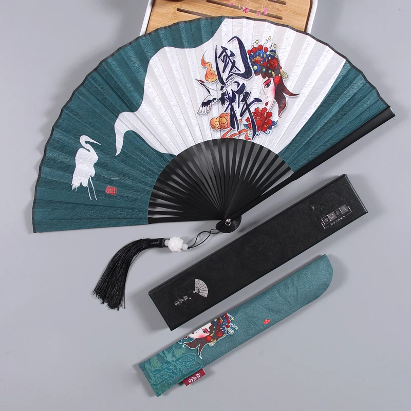 Chinese Classical Landscape Painting Folding Fan Carry-on Portable Fan 8-inch Gift Box for Friends Gift Crafts Daily Fan