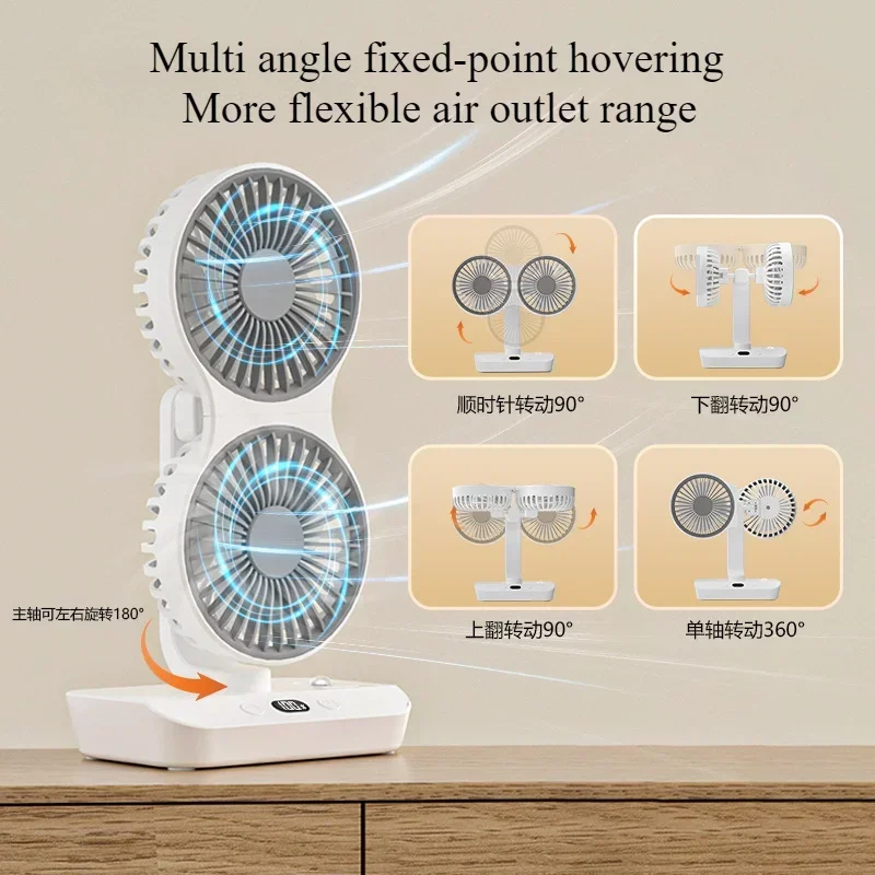 مروحة هواء تبريد مزدوجة الرأس من شاومي-يوبين ، قابلة لإعادة الشحن ، 4 سرعتان ، قابلة للتعديل ، مروحة سيارات ، منزل ، خارجي ، سيارة ، أجهزة كهربائية