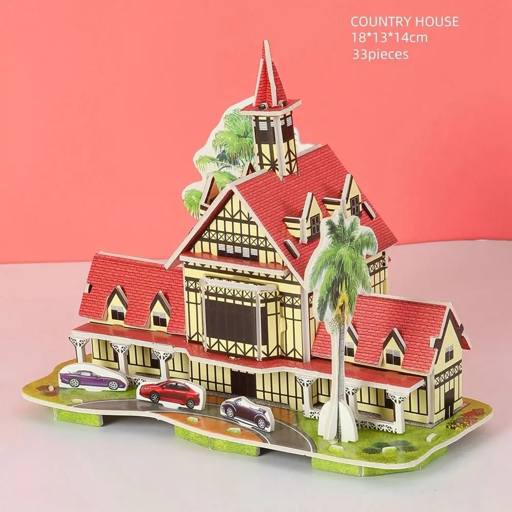 New Paper House Model Puzzle 3D Handmade Puzzle Model Funny Early Education
