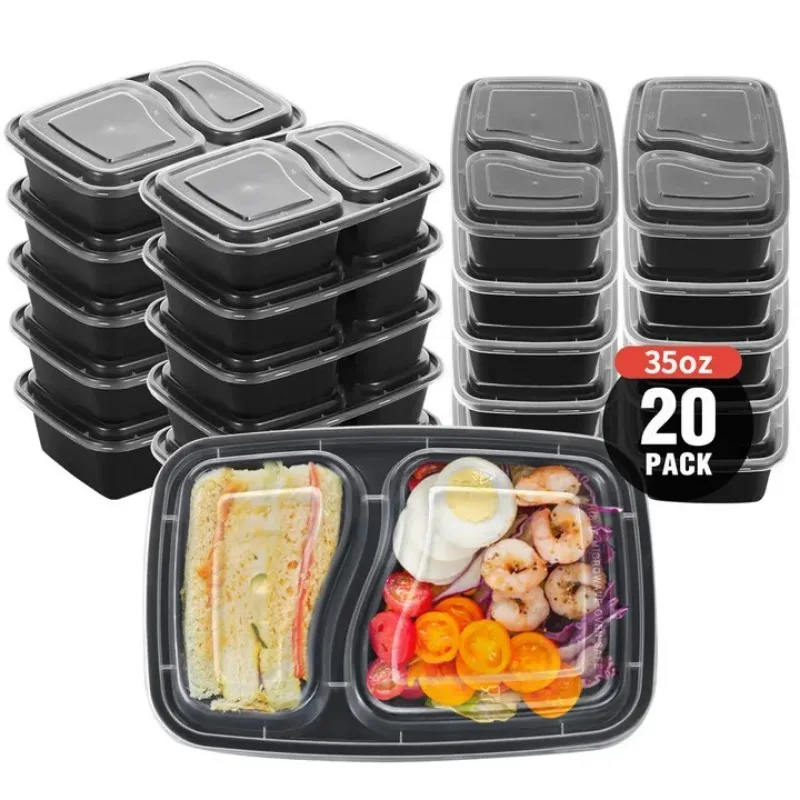 

20pcs 1000ml Meal Prep Containers Food Storage Containers with Lids Reusable Plastic Containers Dishwasher Safe Lunch