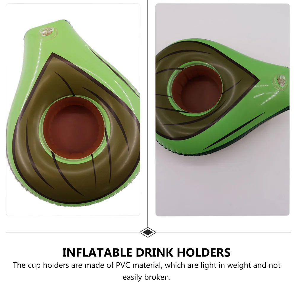 6 Pcs Avocado Cup Holder Inflatable Drink Holders Party Toys Coasters Mats Plates Floating Beverages