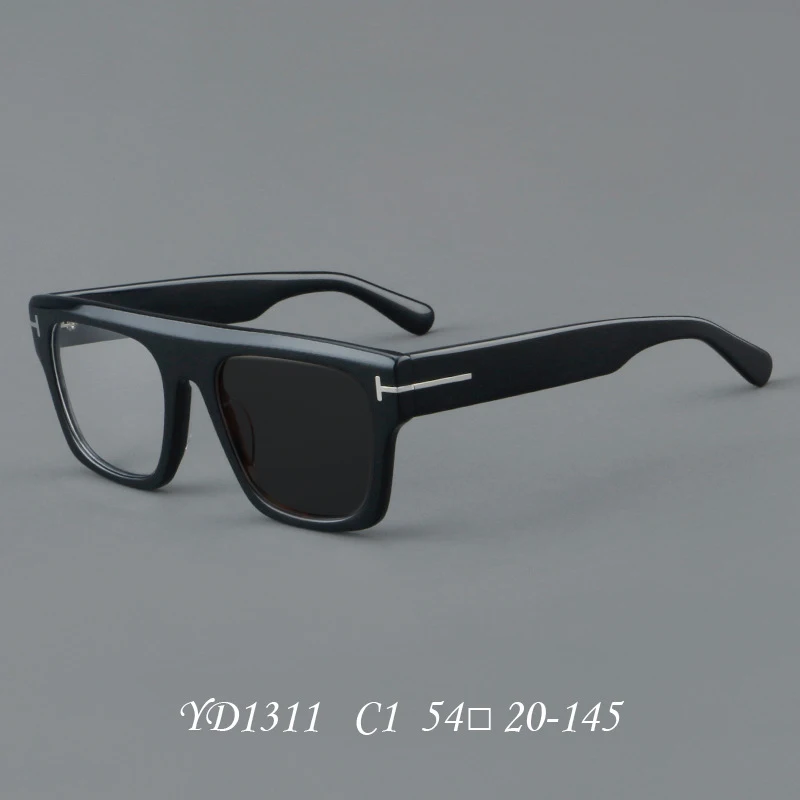 New Thick Acetate Fiber Square Frame Men Women Anti Blue Light Fine Carving Retro Optical Prescription Customized Myopia Glasses