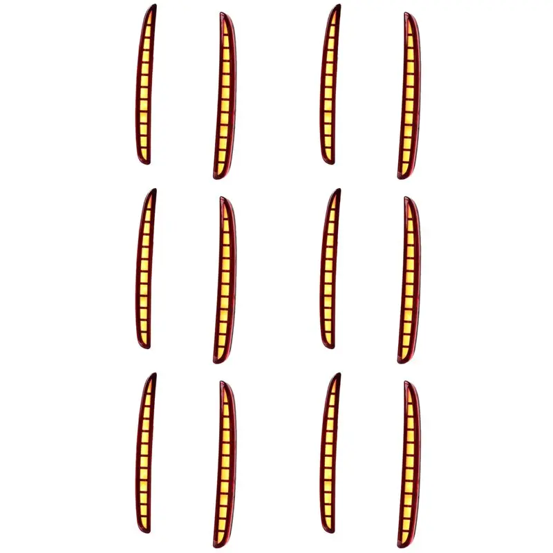 12Pcs For Honda Civic Hatchback 2016 2017 2018 Multi-Function Led Rear Bumper Light Rear Fog Lamp (3 Functions)-A99D
