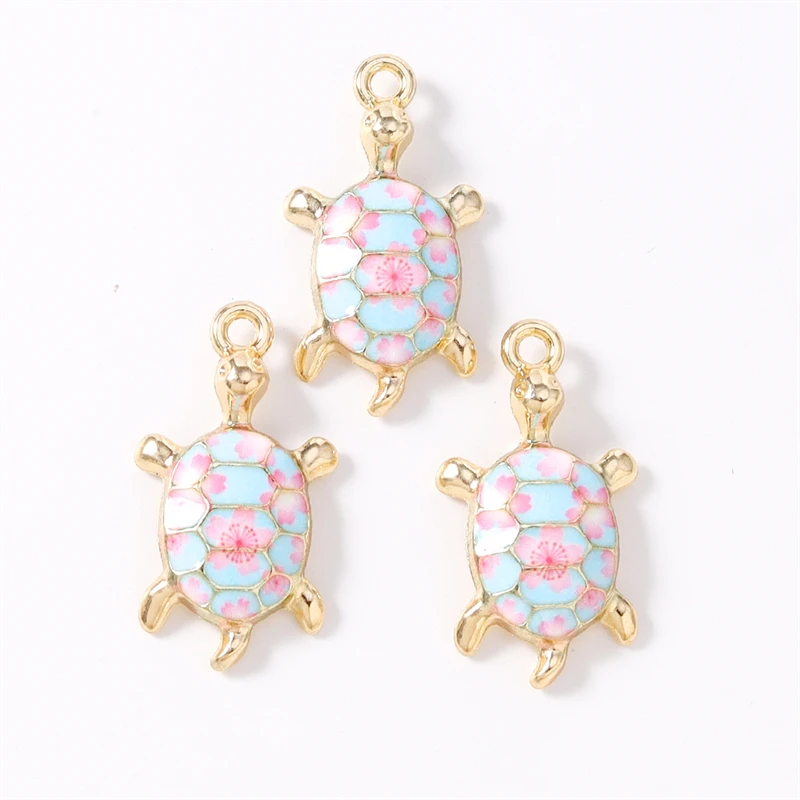 Duarte 20 Teile/los Nette Bunte Emaille Tier Schildkröte Charms Anhänger für Die Herstellung Von DIY Ohrringe Halsketten Armband Schmuck Erkenntnisse – Detail 10