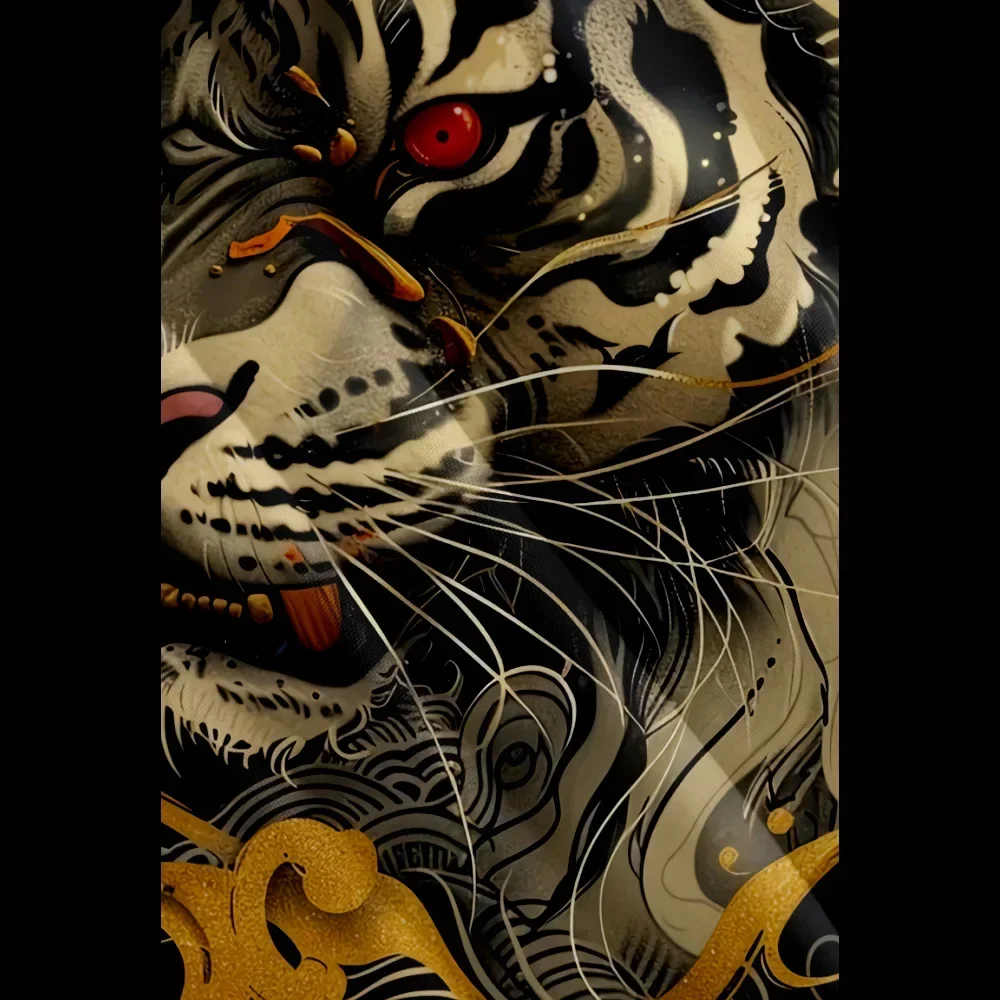 2025 الرجال سترة Haori انمي ياباني النمر طباعة كيمونو Harajuku المرأة شاطئ يوكاتا حجم كبير معطف المتضخم #5