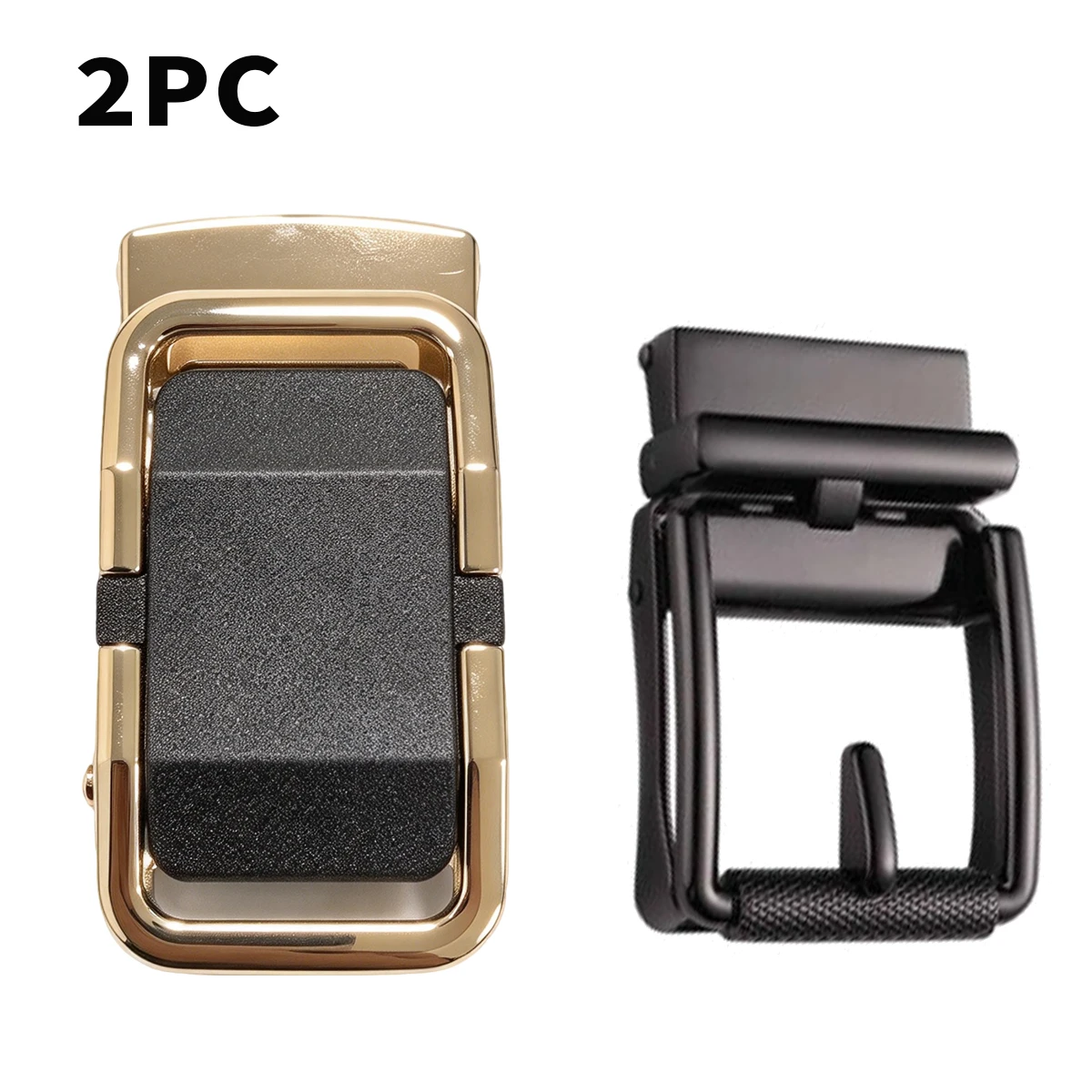 2 men's belt buckles, automatic buckle and needle buckle, metal replacement belt head, suitable for 3.5cm belts