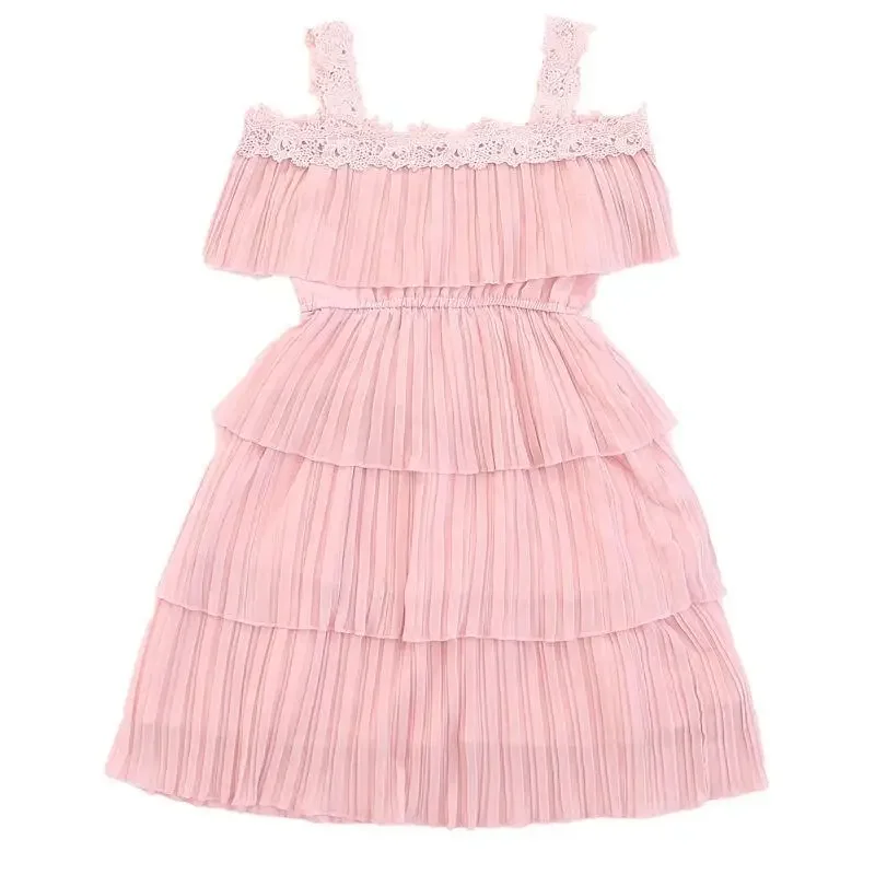 Girls New Summer Dress Korean Version Foreign Princess Little Girl Cake Evening Dresses 2 To 12 Years Old Kids Clothes Birthday