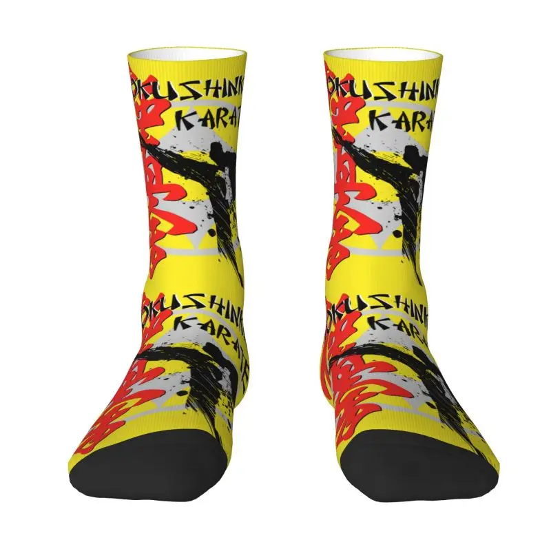 Cute Print Kyokushi Karate Socks for Women Men Stretchy Summer Autumn Winter Martial Arts Crew Socks