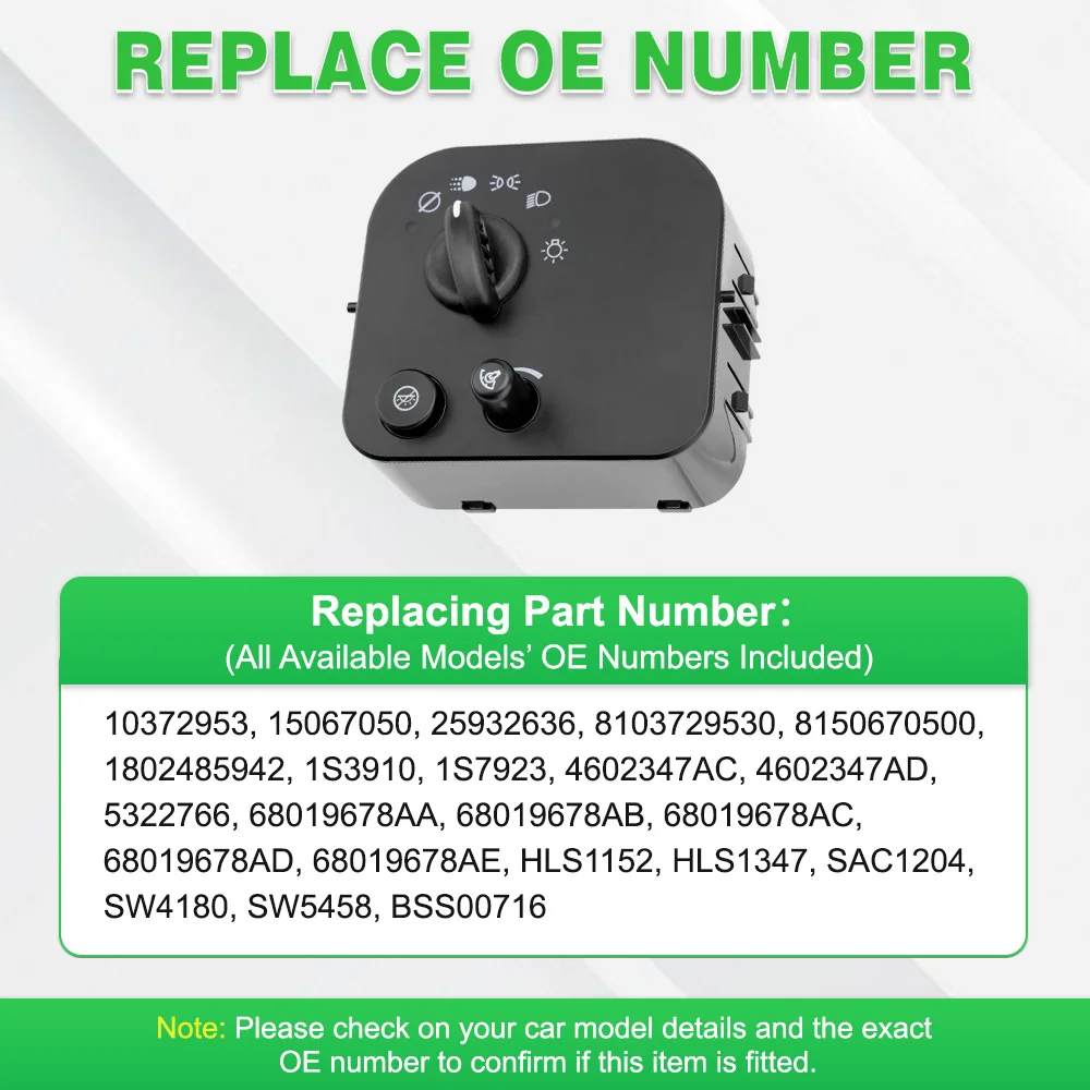 BSS00716 1S3910 8150670500 وظيفة مفتاح المصباح لسيارة شيفروليه تريل بليزر 2003–2009 لسيارة جي إم سي إنفوي 2003-2009 #4