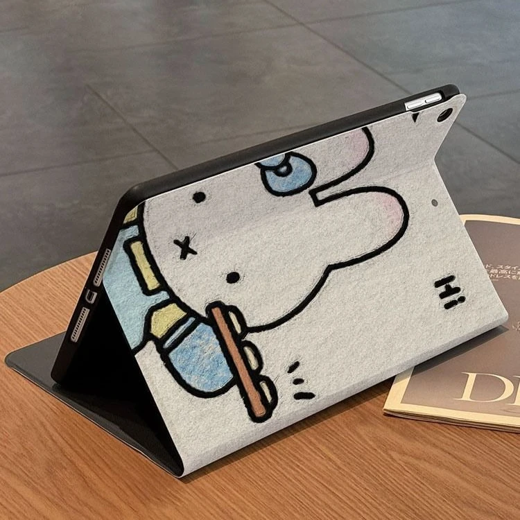 2025 New Miffy Book Style iPad Case With Pencil Slot Shockproof Flip Cover For Air5 Air6 Air7 Mini 10 9 Gen Cute Cartoon New view 4