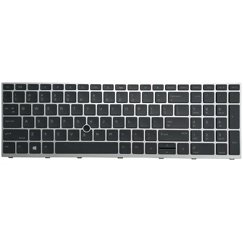 New Backlit US Keyboard For HP ProBook 650 G4 650 G5 With Pointing Stick Silver Frame