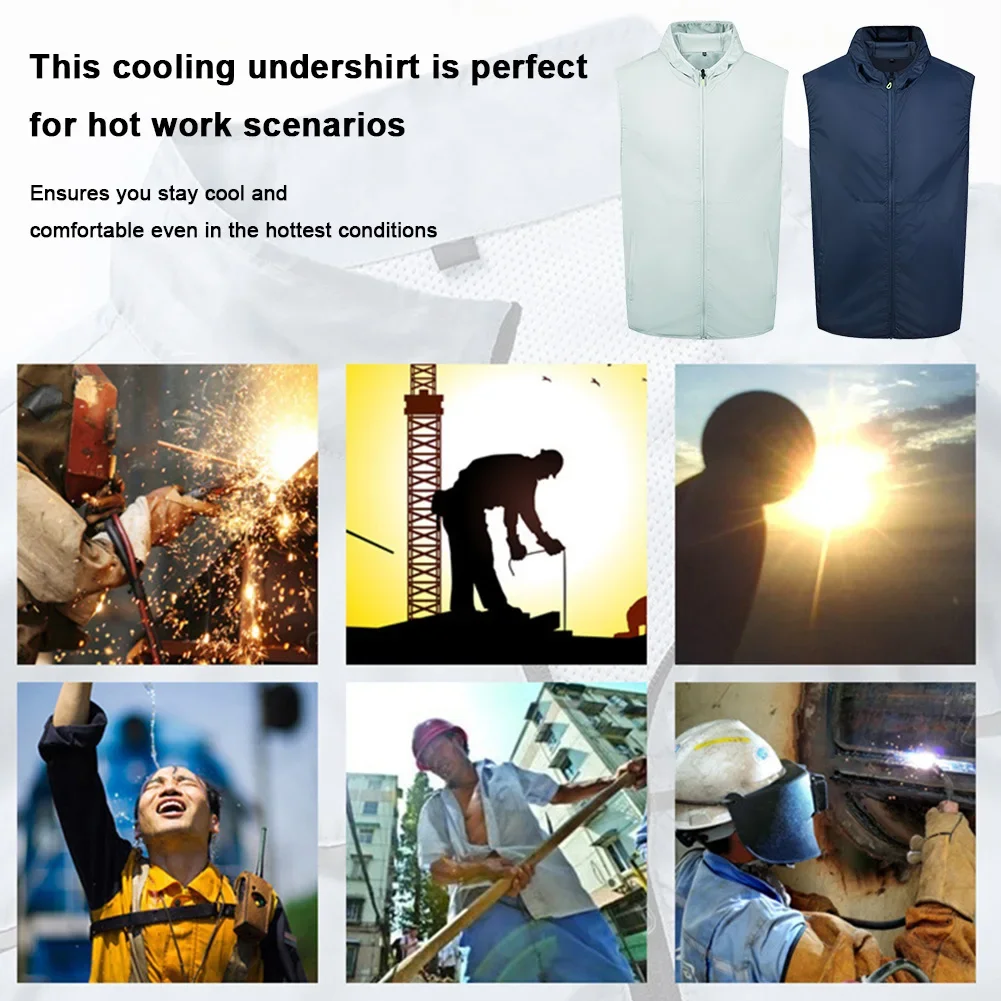 New Cool Vest Wearable Cooling Fan Vest Air-conditioned Clothes Hiking Cooling Summer Cooling Work Clothes for Men Women