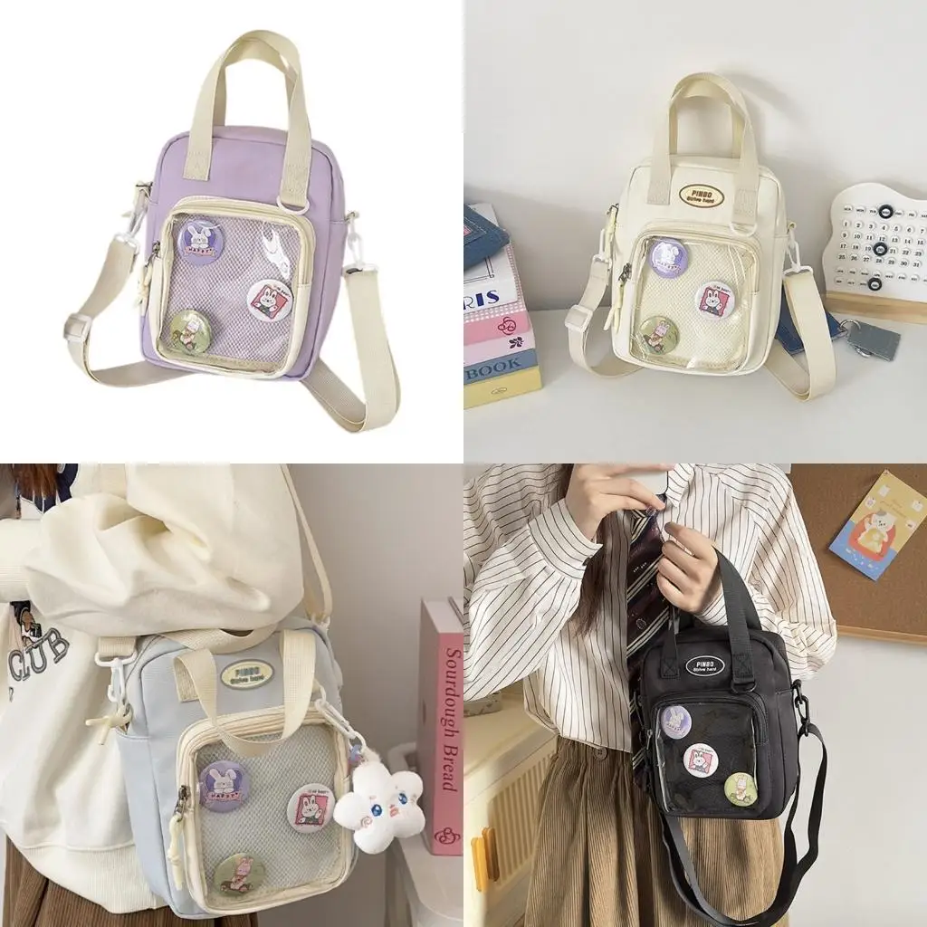 

D46D Trendy Cartoon Inspired Single Strap Messengers Bag Large Capacity Lightweight Nylon Shoulder Bag for Teens and Adults