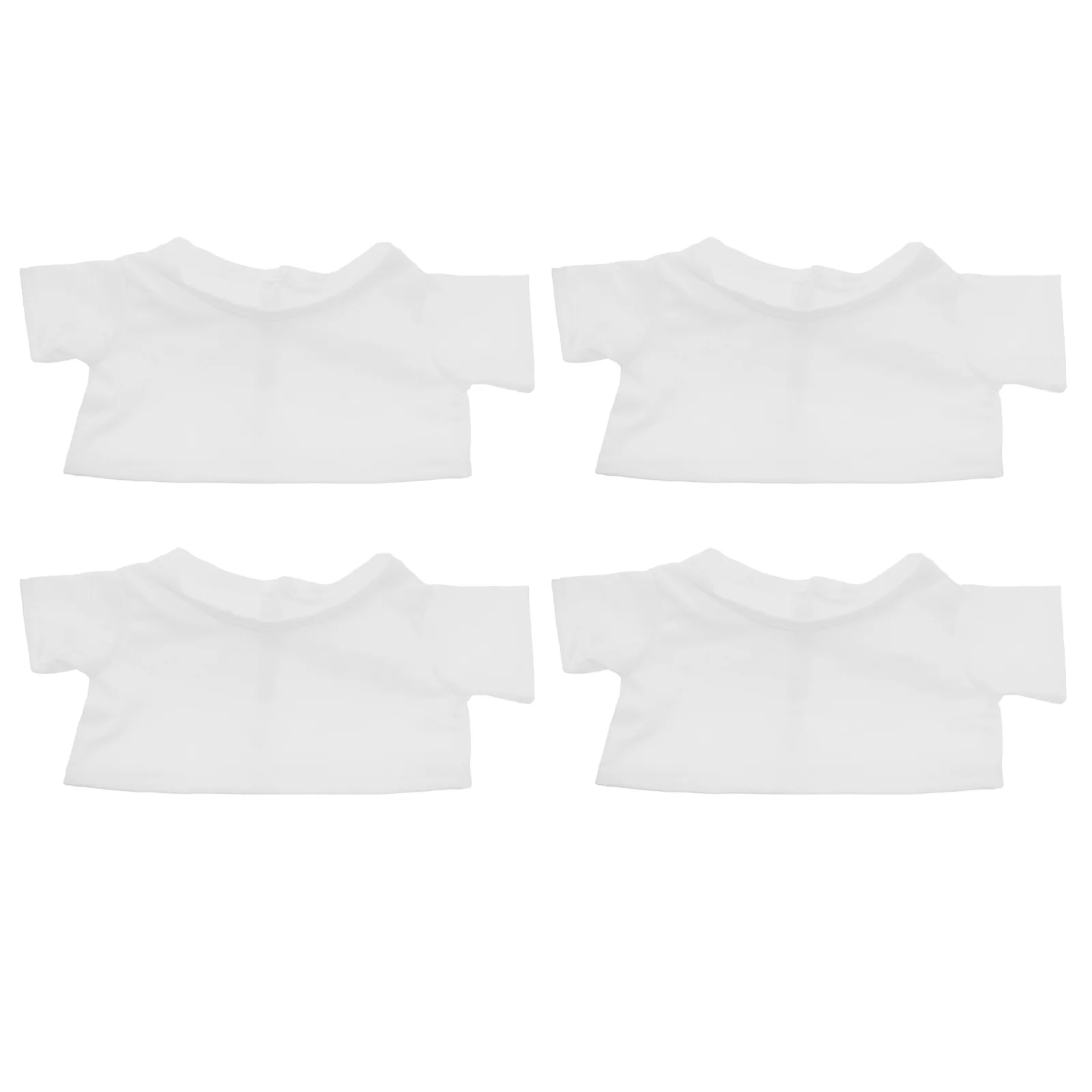 4 قطعة الحيوانات المحشوة تي شيرت فارغة الأبيض لينة الدب الملابس DIY بها بنفسك الدببة الصغيرة ملابس غير رسمية فستان مناسبات الحفلات